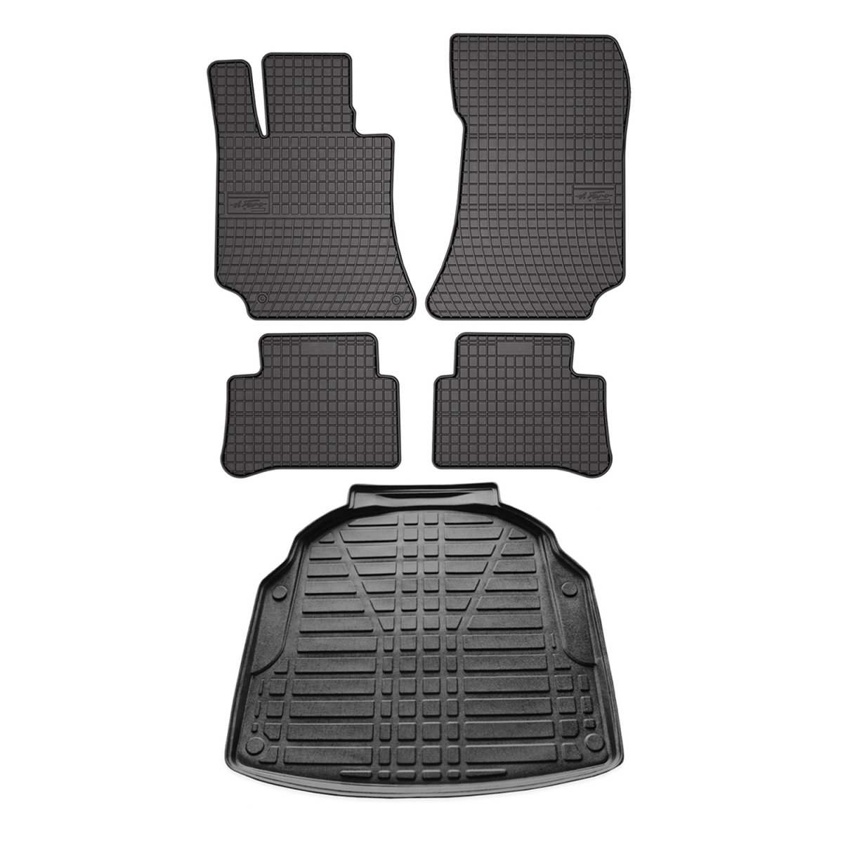 Mercedes E Class Floor-Trunk Mats - Omac - El-Toro & YPS - Black - '10-'16 Mercedes E Class Floor-Trunk Mats - Omac - El-Toro & YPS - Black - '10-'16